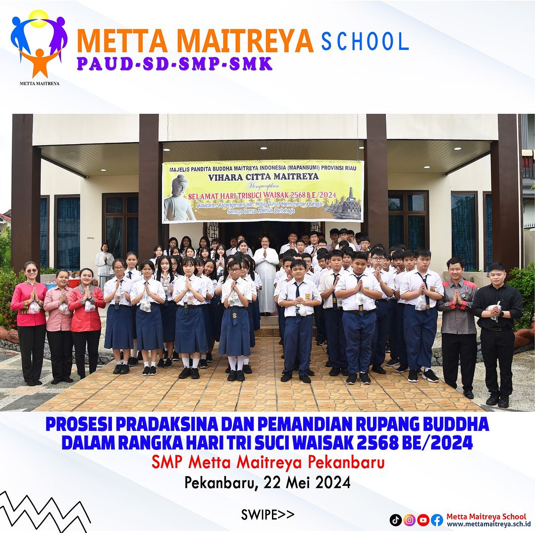 Kegiatan Prosesi Pemandian Rupang Buddha Dalam Rangka Hari Tri Suci Waisak 2568 BE/2024 | SMP METTA MAITREYA